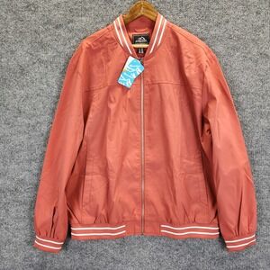 Magcomsen Jacket Mens 2XL Windbreaker Outdoor Bomber Varsity Striped Polyester